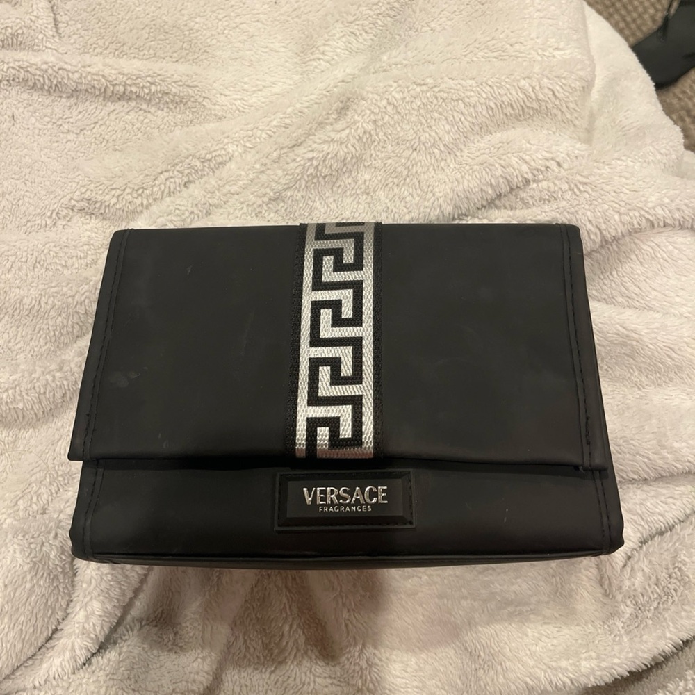 Versace Black and Silver Toiletry Bag